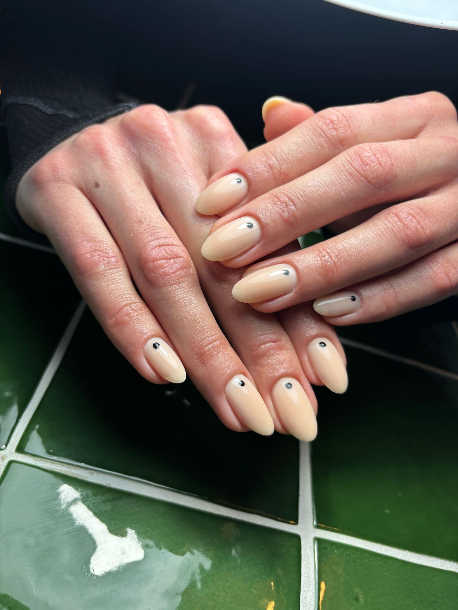 Level 1 Nail Art with Black Dots