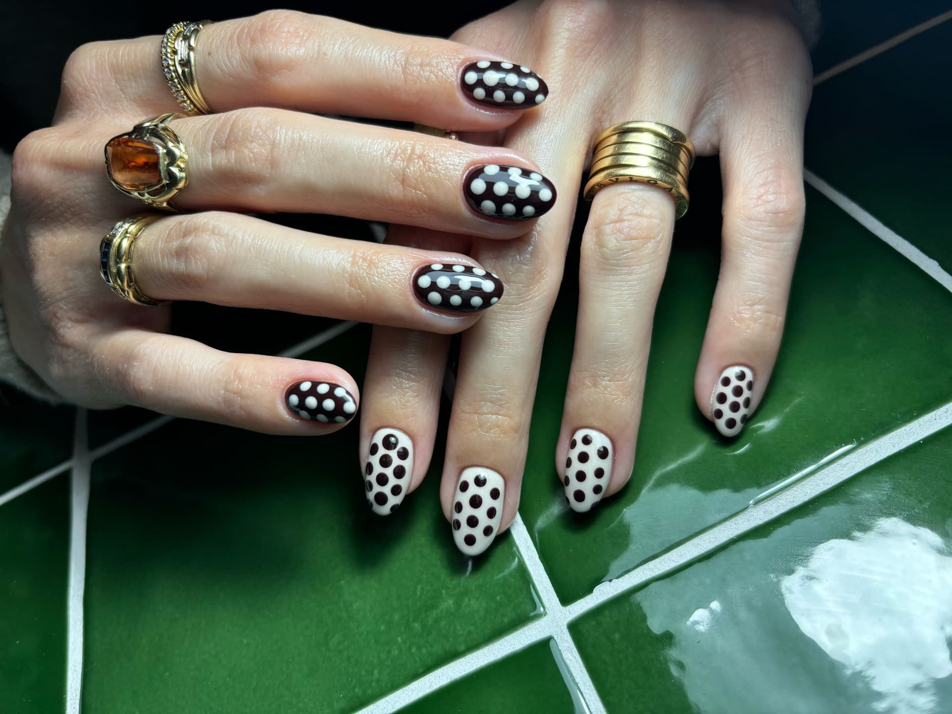 Level 2 Nail Art Black and White Dots