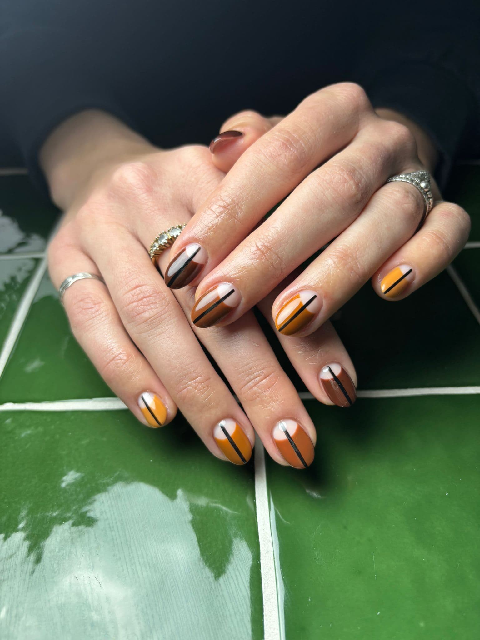 Close-up of elegant nail art design